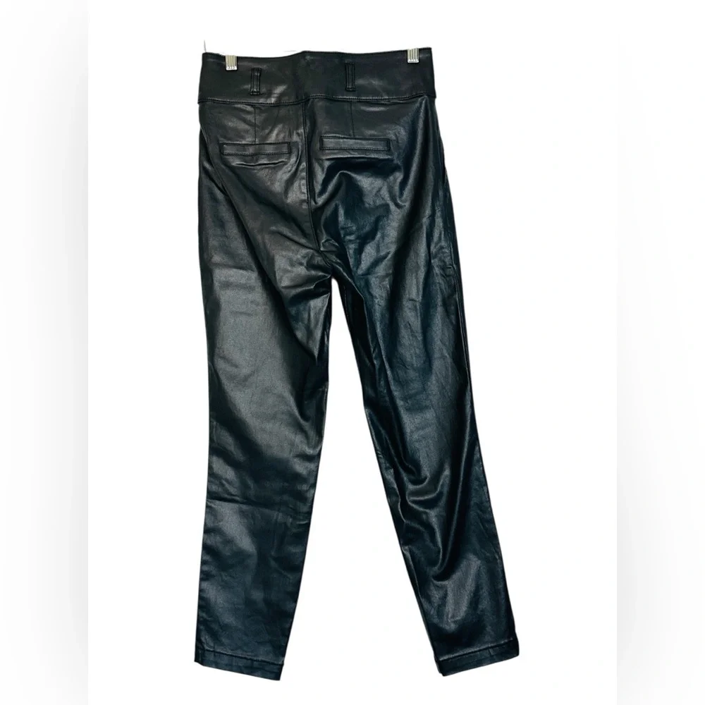 KUT from the Kloth Lessie Coated Denim High Waist Pleated Faux Leather Pants